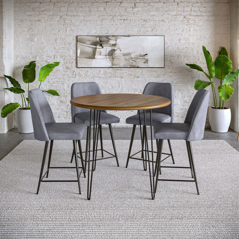 Tabouret de bar Ebrar, Gris