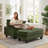 Corduroy Storage Armchair with Ottoman,Cup Holder,Bluetooth Speaker,USB Ports,180°Rotating Table Board-1024998965