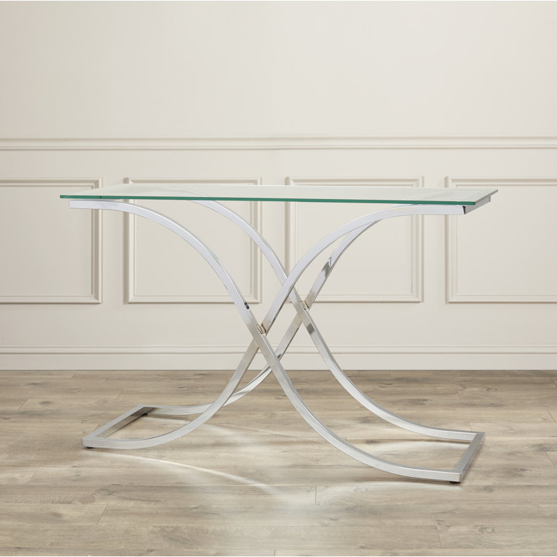 Rosso 48'' Glass Top Console Table