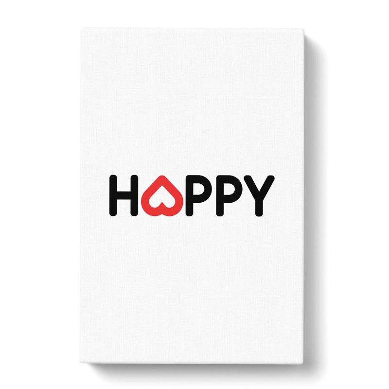 Happy - Wrapped Canvas Print, 60cm H x 40cm W x 3cm D