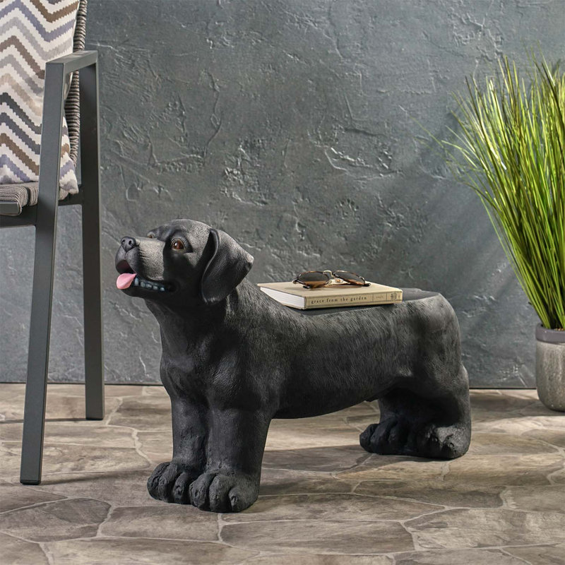 Élégant banc pour chien noir mat MGO - aucun assemblage requis