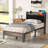 Upholstered Bed Frame with Charging Station and Storage Headboard-204282728-204282726