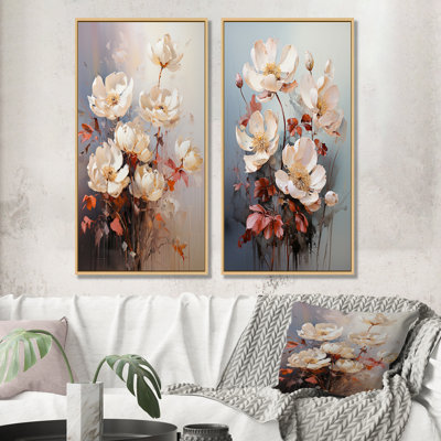 Affulent Bouquet Of Lotus - lot de 2 reproductions d'art sur toile