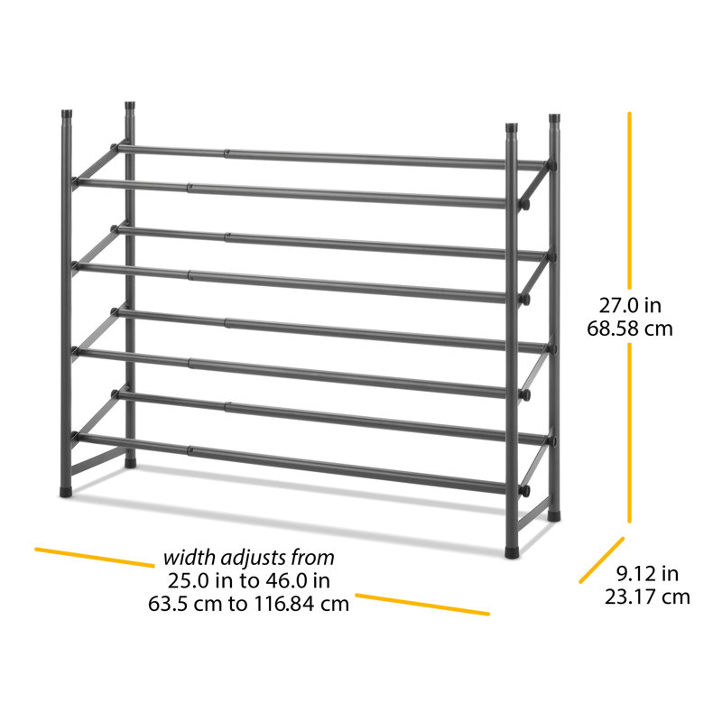 4-Tier Adjustable Shoe Rack - Gunmetal Gray