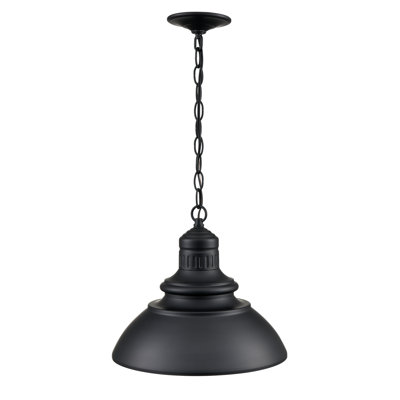 August Grove® Damontay LED Outdoor Hanging Lantern in Powder Coated Black