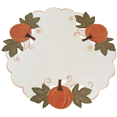 Samons Polyester Embroidered Round Doily