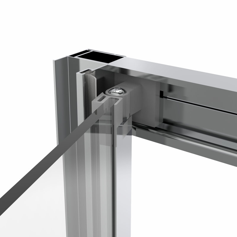 Salah 92cm W x 1900mm H Framed Bi Fold Shower Door with Clear Glass, Chrome