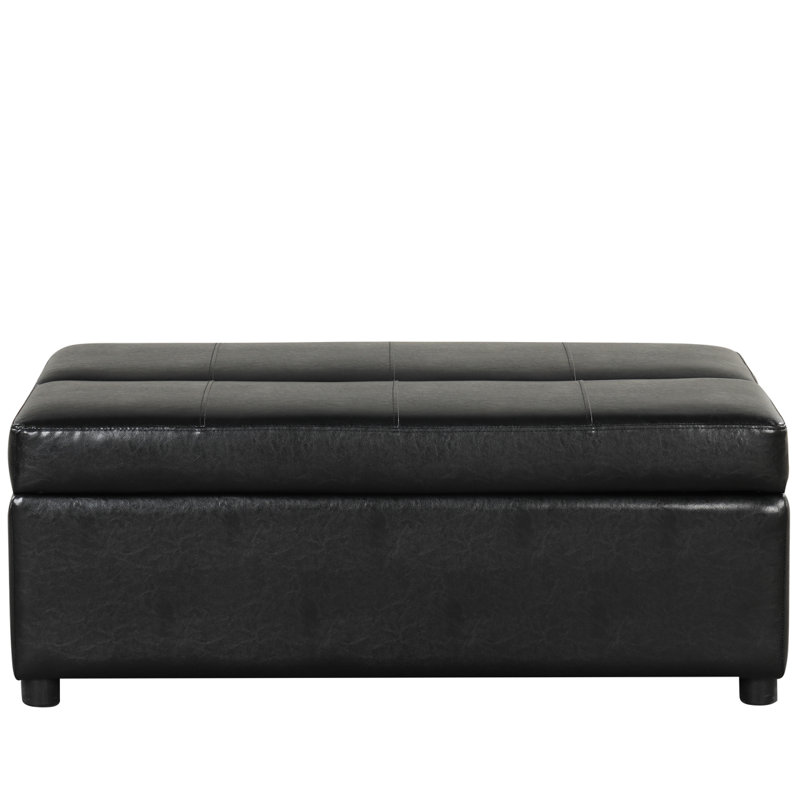 Canapé-lit moderne avec repose-pieds et matelas convertible noir