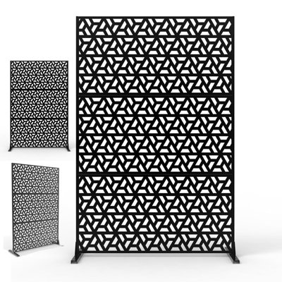 Écrans d'intimité et panneaux d'intimité en métal à motif géométrique pour jardin, patio L 47 po x H 72 po