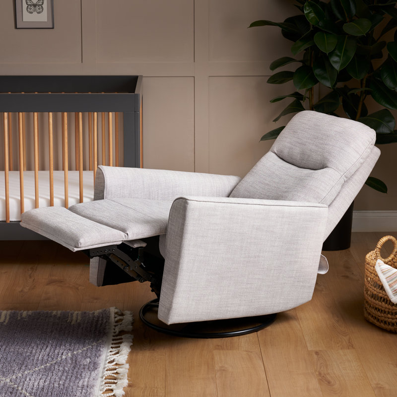 Savannah Swivel Glider Reclining Chair, Black