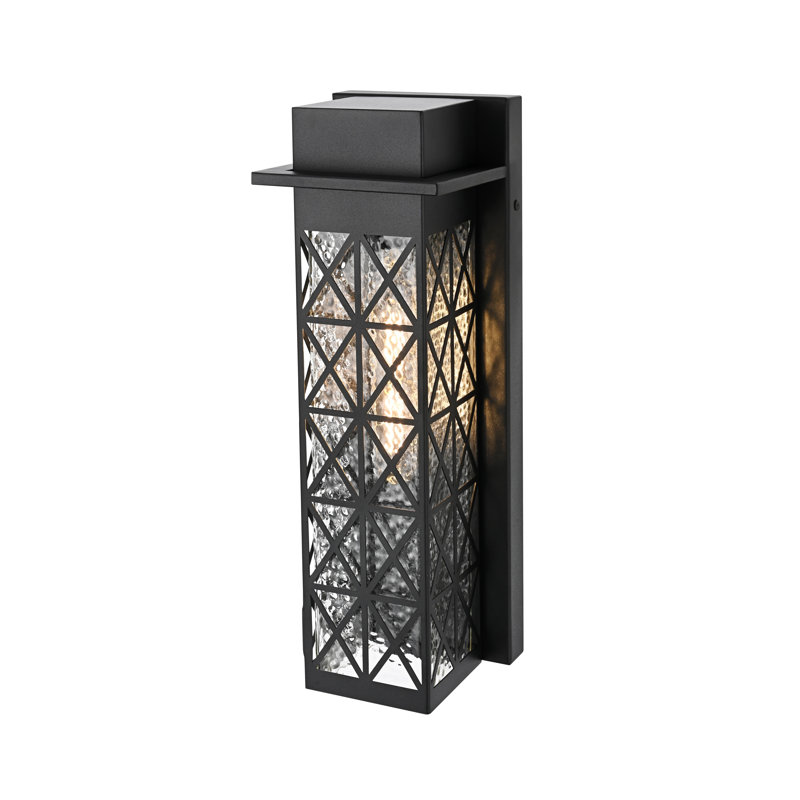 Moxley Outdoor Wall Sconce in Black, 15" H x 5" W x 5" D