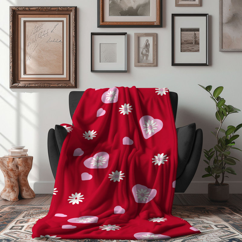 Funky Valentine - 1 Piece Premium Sherpa Blanket, 60" W x 80" L