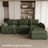 Knopp Velvet & Plush Wide Corduroy Single Chair Seat Of Modular Sofa-1920116485