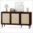 Rattan Sideboard Buffet Cabinet With 3 Doors, Large Storage For Modern Kitchen And Entryway-1264686811-1264686810