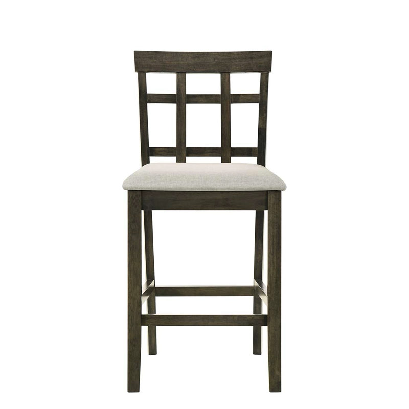 Chaises de salle à manger à hauteur de comptoir Cool Grey Cool avec sièges rembourrés et dossier à lattes - 2 pièces pour salle de lavage