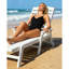 Méridienne de patio durable en PEHD, fauteuil inclinable réglable en aluminium pour la détente au bord de la piscine
