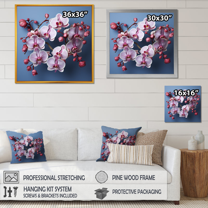 Pétales d'orchidées roses de sérénité, Toile tendue, 30" H x 30" W