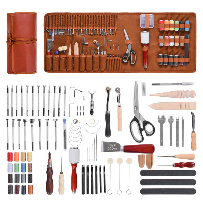 Cuir, outils de travail, 92 pièces, outils de couture, estampage, estampage