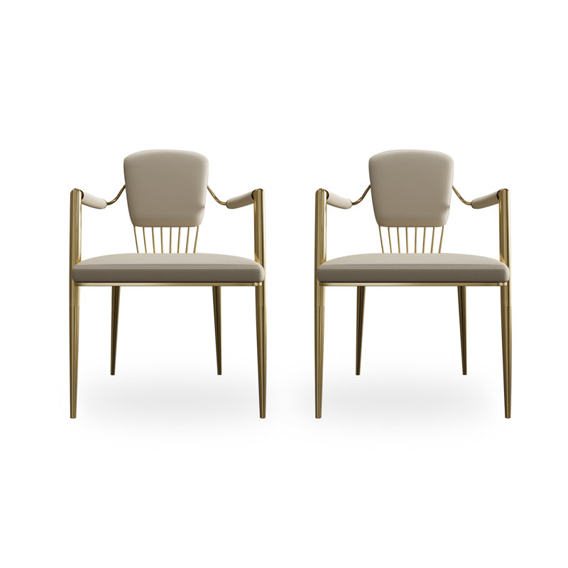 Chaise de salle à manger moderne et simple en acier inoxydable avec dossier ultra fin