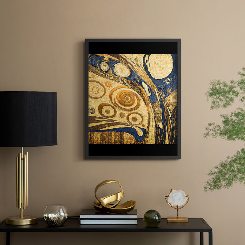 "Abstract", reproduction encadrée - prêt à accrocher, H 10 po x l 8 po, Noir