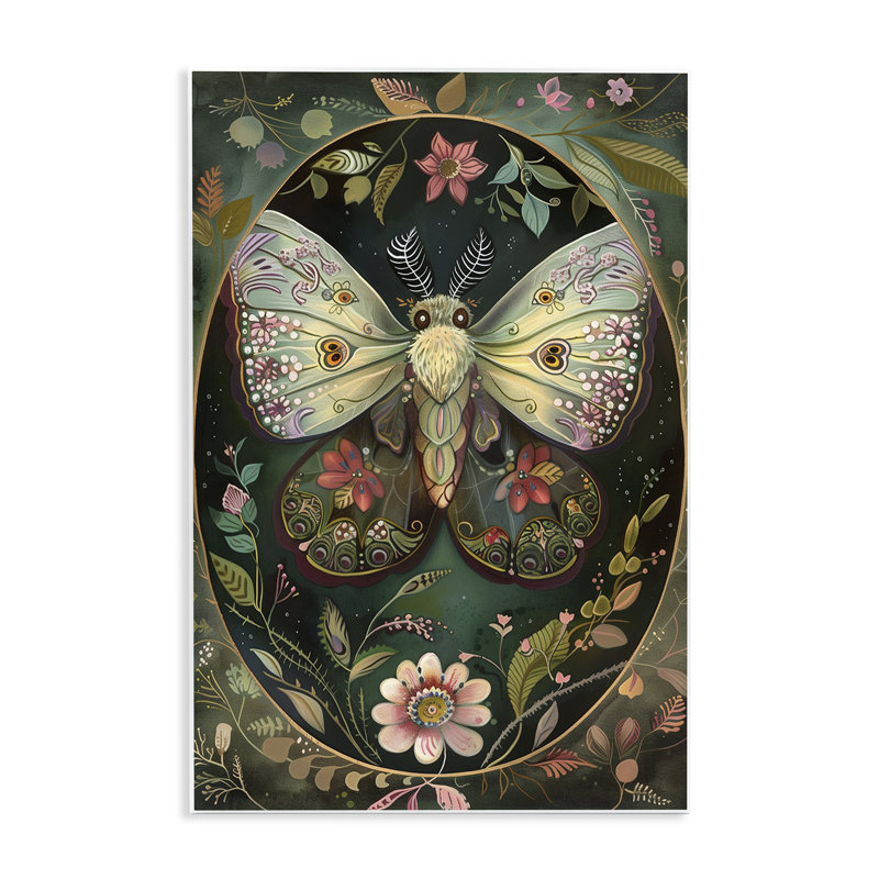 Plaque murale papillon vert de style victorien aux tons verts, design par The Dutch Lady, H 19 po x l 13 po