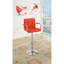 Tabouret de bar en similicuir rouge de style contemporain, ensemble de 2 tabourets de cuisine à hauteur réglable pour îlot de cuisine-511003993