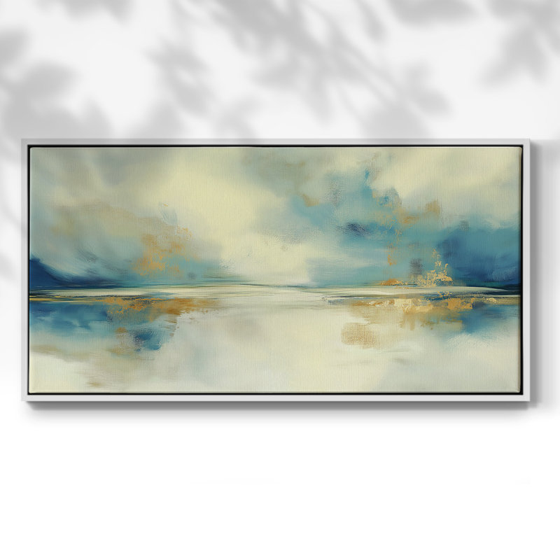 "Abstract Series CX" par J Paul, reproduction d'art, H 21 po x l 41 po, Blanc