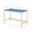 Bureau d'écriture rectangulaire avec port USB, bleu marine et or-1918770348