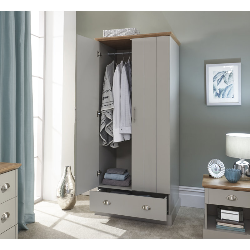 Brielle 2 Door Wardrobe, Soft Gray