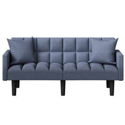 Cristee Twin 72.5'' Upholstered Split Back Square Arm Convertible Sofa