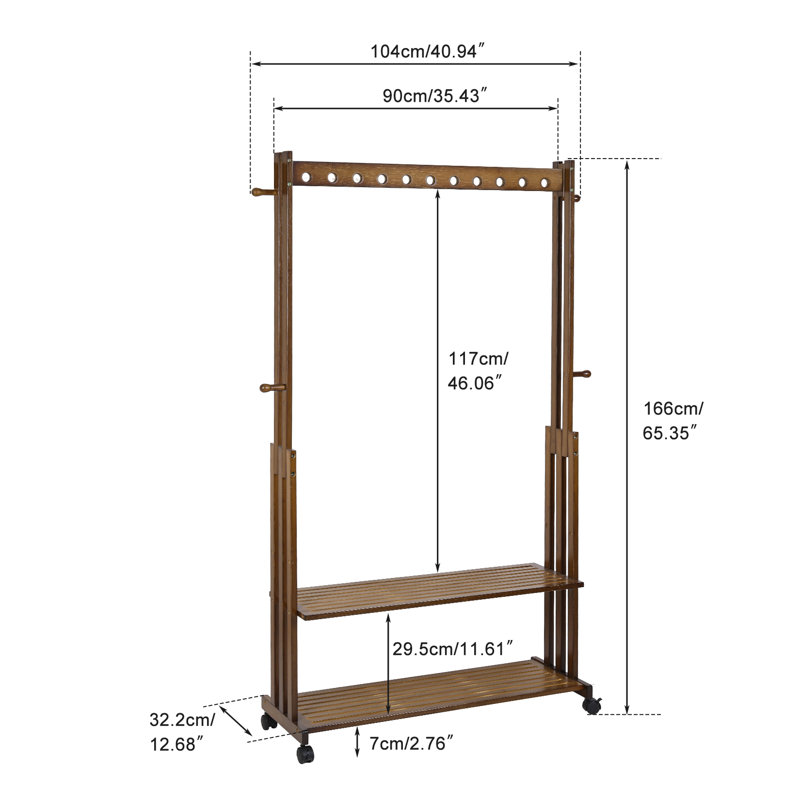 Decoste 104cm Rolling Clothing Rack