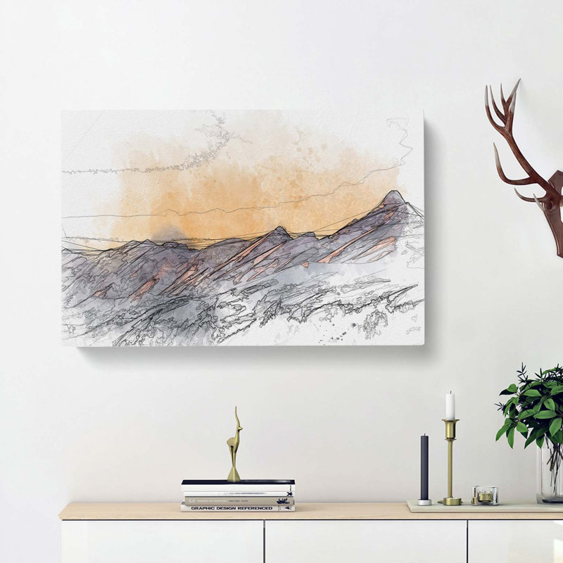 Mountain Colours in Abstract - Wrapped Canvas, 60cm H x 91cm W x 3cm D