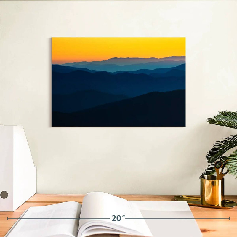 Abstrait lever de soleil, H 8 po x l 12 po