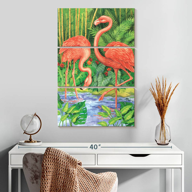 Bambou flamant rose, H 32 po x l 20 po