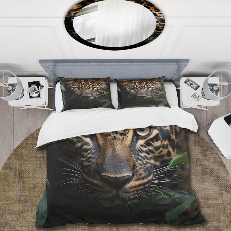 Ensemble de housse de couette Leopard Silent Stalk I - Leopard, Housse de couette pour grand lit et 2 taies décor