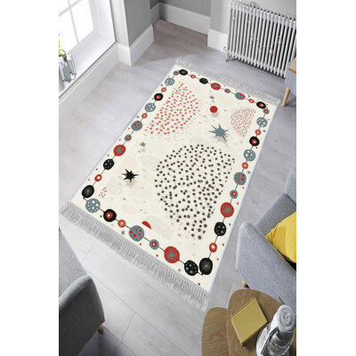 Tapis luxueux en velours (4,6 x 7,2 pi), tissu antibactérien à 100%, envers en coton antidérapant, hauteur des poils: 0,4 po | Lavable à la machine, impression numérique 3D | Parfait pour le décor du salon et de la chambre à coucher, doux et durable