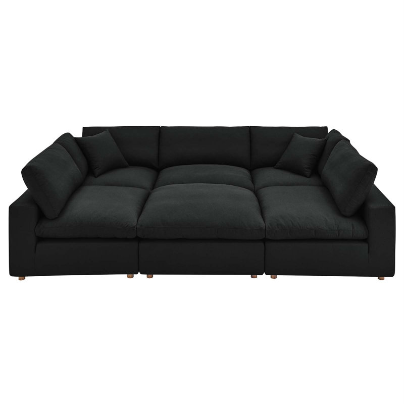 Canapé modulaire 6 pièces Commix, Polyester noir