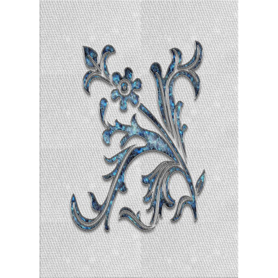 Tapis gris/noir/bleu à motifs