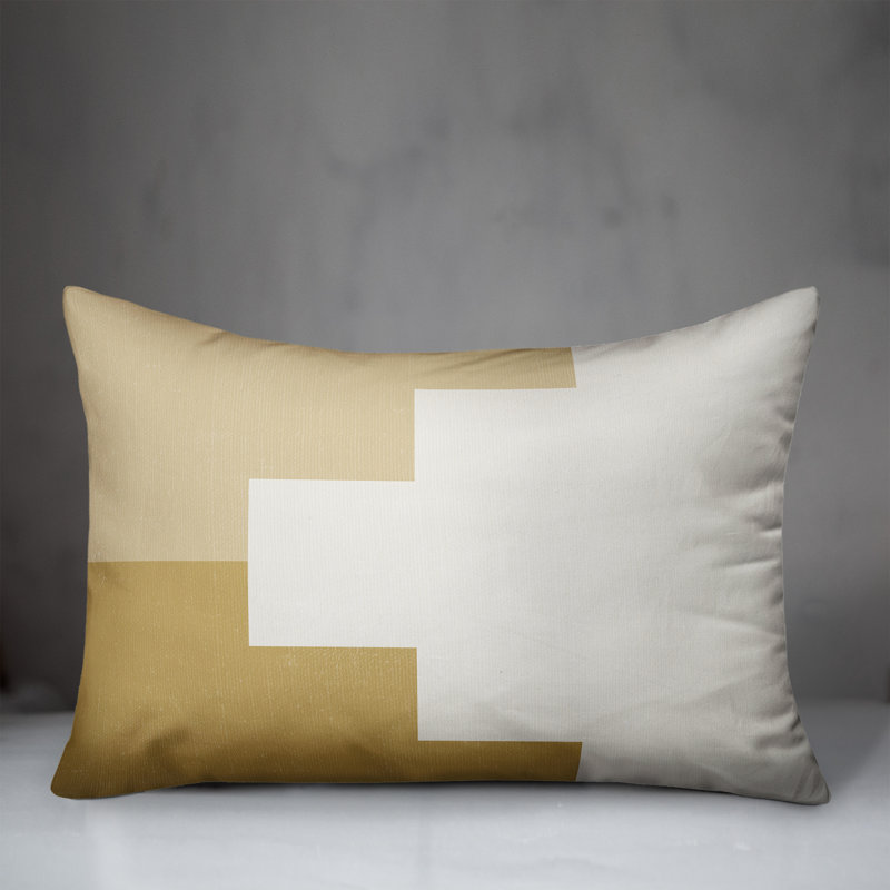 Abstract Outdoor Throw Pillow, Yellow