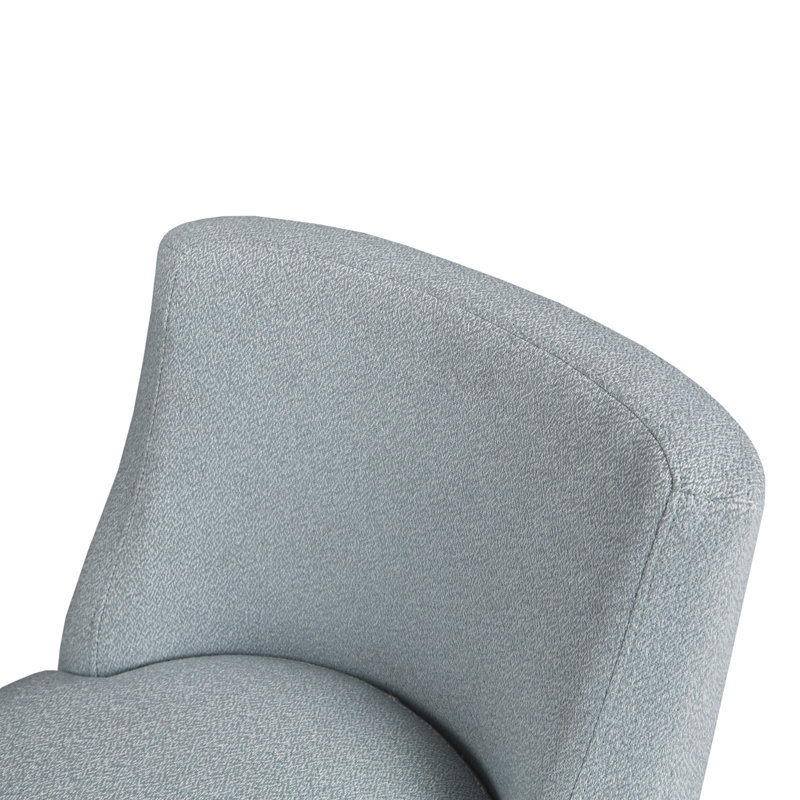 Elegant Blue 25" Upholstered Counter Stool with Solid Wood Legs