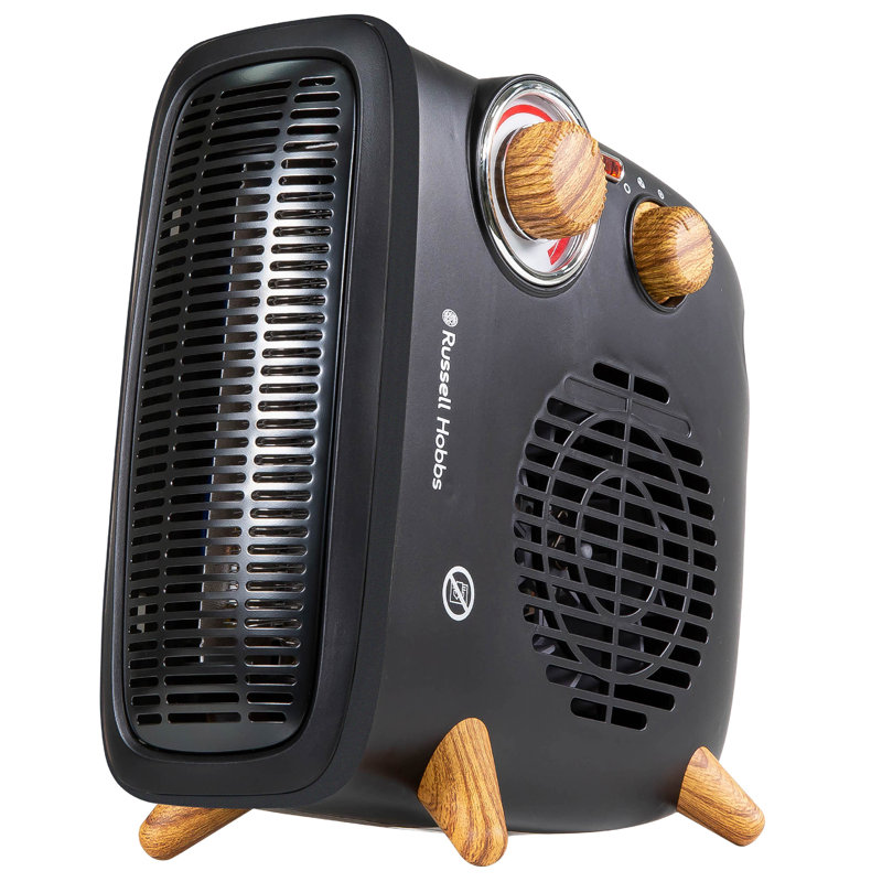 Retro Russell Hobbs RHRETHFH1001WDB Wood & Black, Vertical & Horizontal, 1.8kW Heater, RHRETHFH1001WDB
