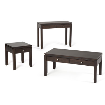 Cosmopolitan 3 - Piece Solid Wood Living Room Table Set