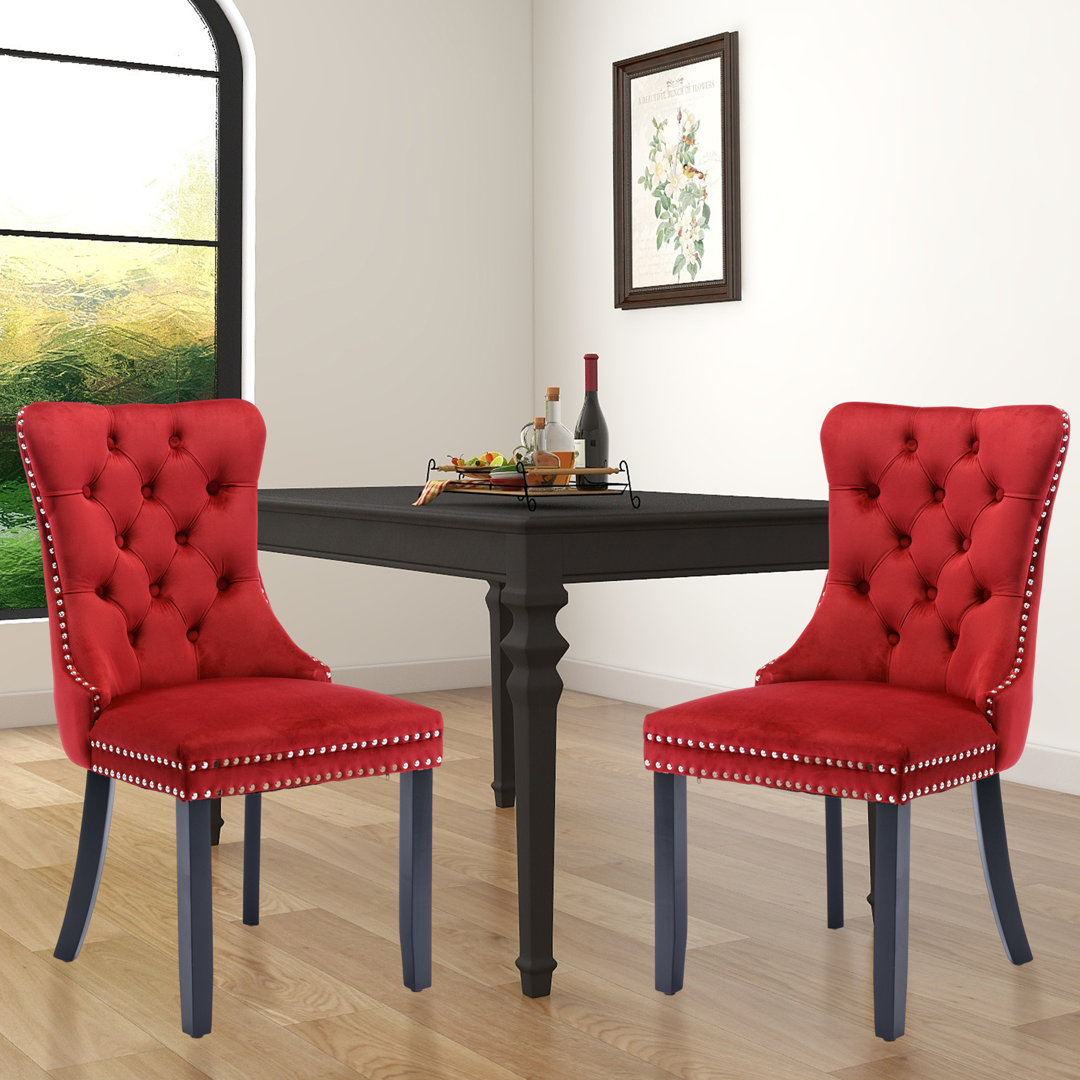 Gianfranca 20'' H Tufted Velvet Upholstered Side Chair (Set of 2) House of Hampton® Upholstery 