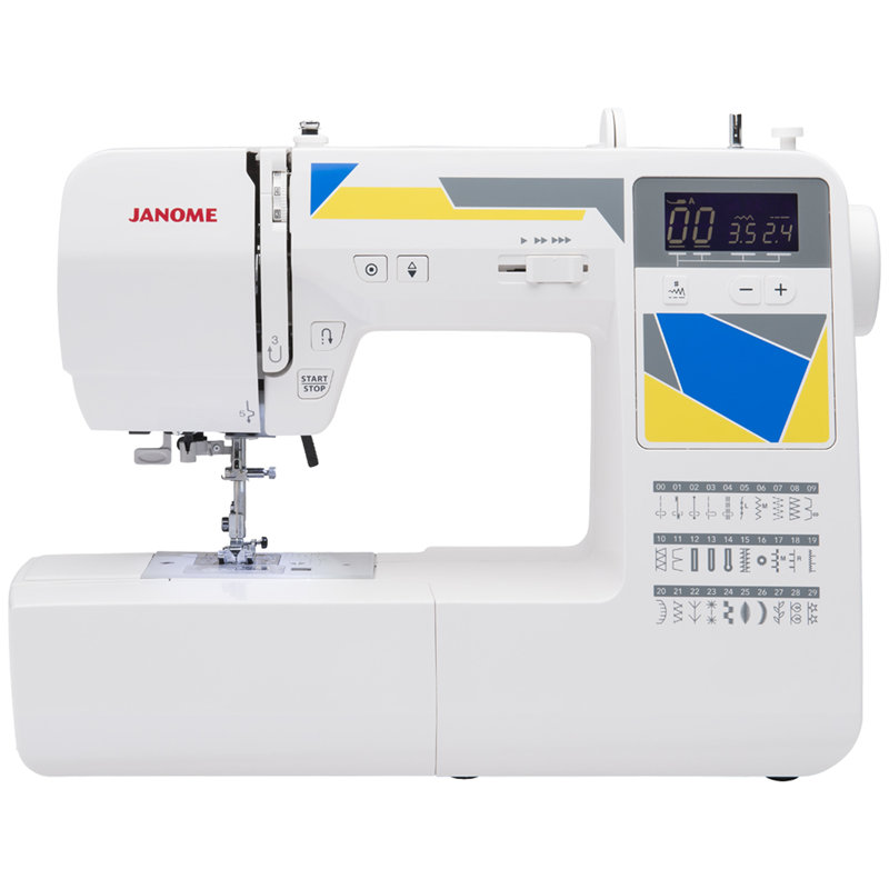 White Computerized Sewing Machine with LCD Screen and 30 Stitches