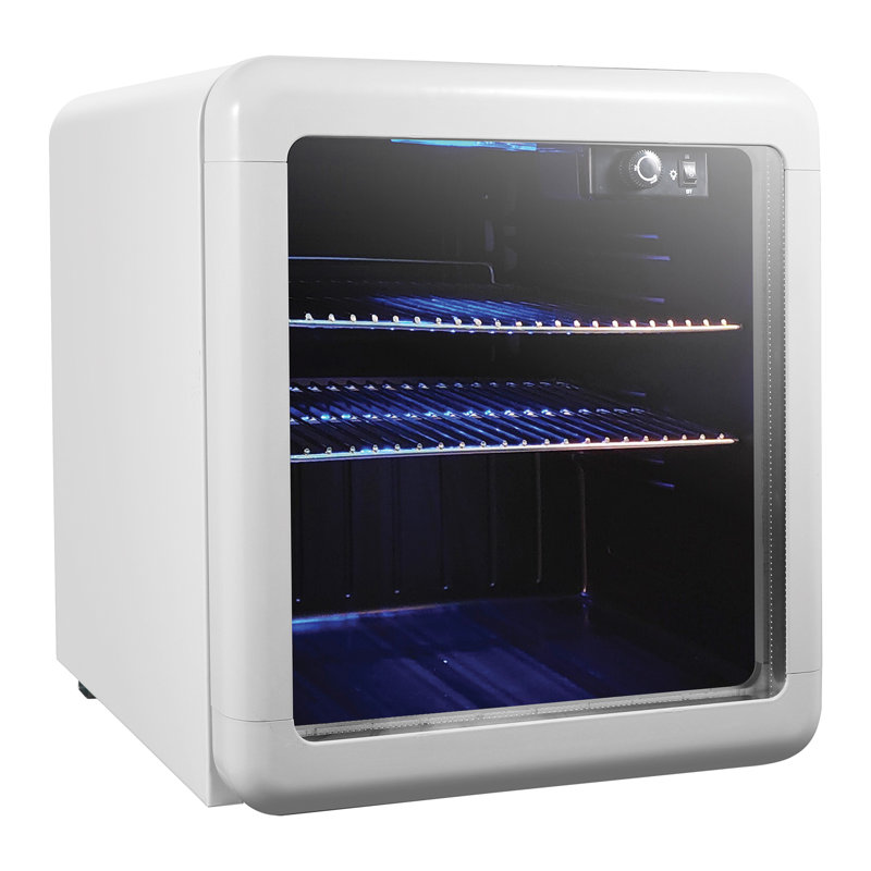 Magic Chef 17.5'' W 10 Cans (12 oz.) 1.7 Cubic Feet Beverage Cooler with Glass Door, White