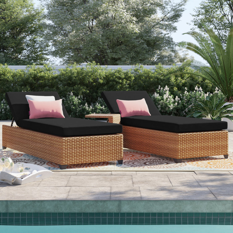 Ambroselli Outdoor Chaise Lounge Set with Table , Cushion Included