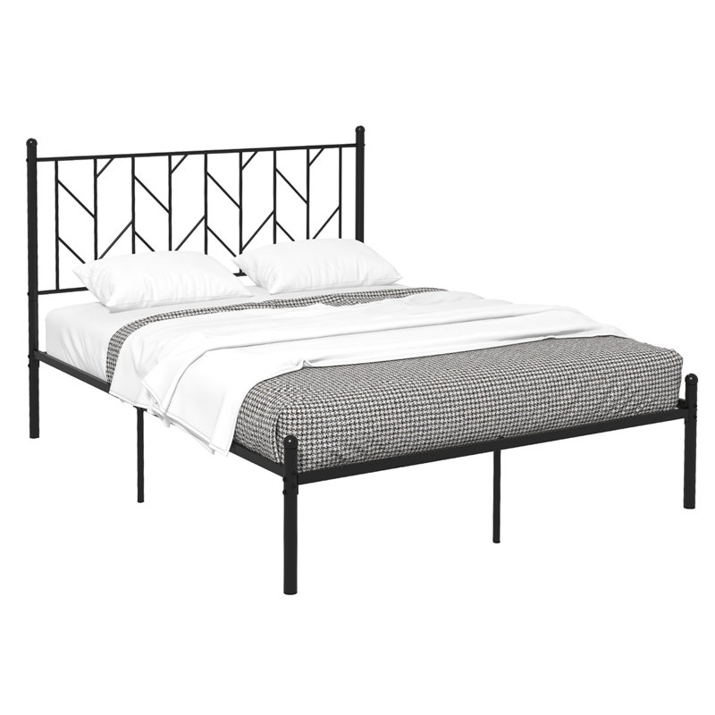 Lit en métal Millaray, Grand, Gris anthracite