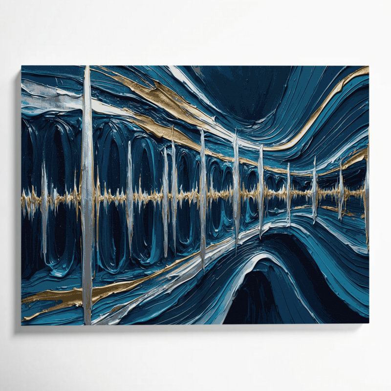 Art numérique sur toile, musique, égaliseur numérique, H 24 po x l 36 po