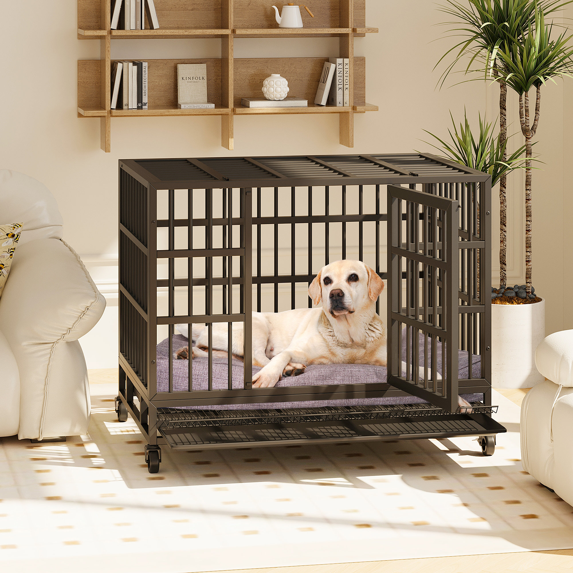 Image showcasing Archie & Oscar™ Stratford Heavy Duty Dog Crate For Large Dog With ...