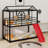 Metal House Bunk Bed With Slide-1972164774